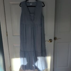J. Jill Light Blue Ruffled Maxi Dress